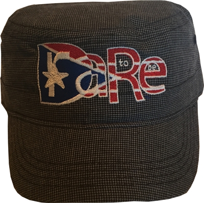 Navy Military Hat with PR DTBR logo