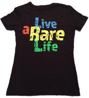 Ladies V Neck with Live a Rare Life yellow - Medium