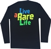 Ladies Long sleeve V Neck with Live a Rare Life yellow