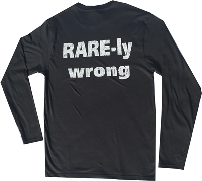 Long Sleeve Crew  Neck T Shirt with RARE-ly Wrong Logo