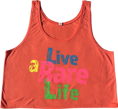 Flowy Boxy Tank Top with Live a Rare Life logo