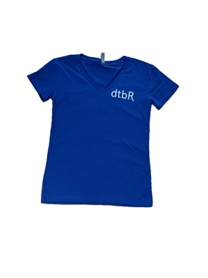 Royal Blue Short Sleeve V Neck T-shirt