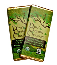 DINA'S ORGANIC GREEN TEA CHOCOLATE BAR 2 OZ