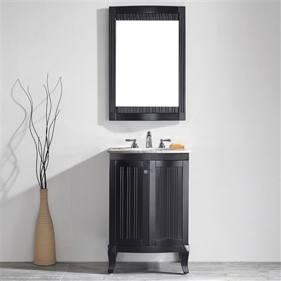 Vinnova Verona 24-inch Vanity in Espresso with Carrara White Marble Countertop with Mirror