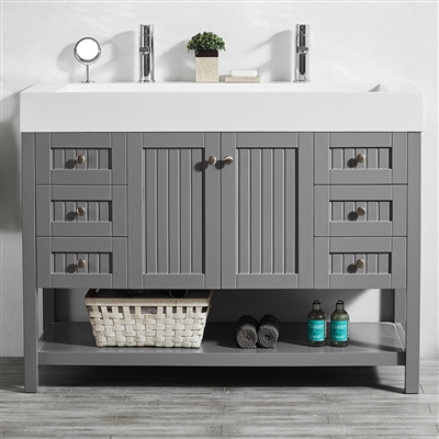 Vinnova Pavia 48-inch Single Vanity in Grey with Acrylic under-mount Sink Without Mirror