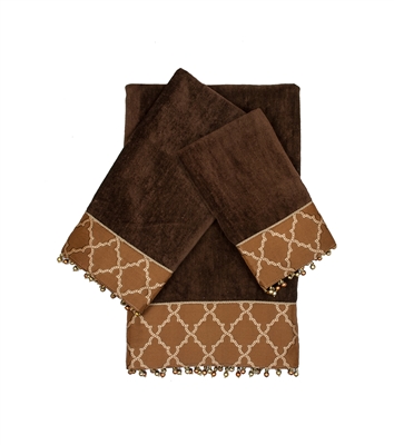 Austin Horn Classics Somerset Brown 3-piece Embellished Towel Set