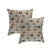 Austin Horn Classics Sunbrella Blox Slate 18-inch Outdoor Pillow (set of 2)