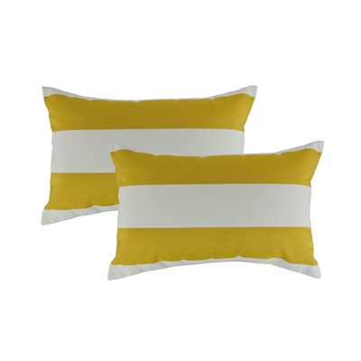 Austin Horn Classics Sunbrella Cabana Citron Boudoir Outdoor Pillow (set of 2)