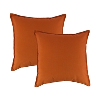 Austin Horn Classics Sunbrella Canvas Tangerine 20-inch Outdoor Pillow (set of 2)