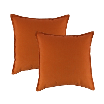 Austin Horn Classics Sunbrella Canvas Tangerine 20-inch Outdoor Pillow (set of 2)