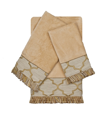 Austin Horn En'Vogue Ascot Gold 3-piece Embellished Towel Set