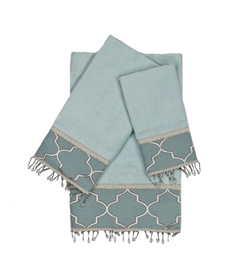 Austin Horn En'Vogue Stanton Beads Aqua 3-piece Embellished Towel Set