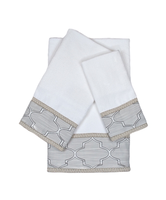 Austin Horn En'Vogue Stanton Gimp White 3-piece Embellished Towel Set
