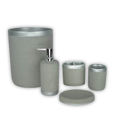 Austin Horn Classics Cementville Grey 5-piece Bath Accessory Set