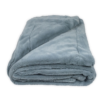 Sherry Kline Fairfax Sky Blue Faux Fur 50x60 Throw Blanket