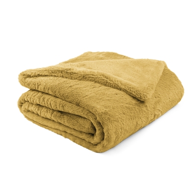 Sherry Kline Faux Fur YELLOW 45x72 Reversible Throw Blanket