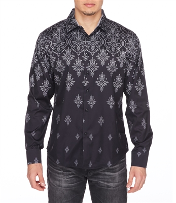 House of Lords Men's Long Sleeve Slim-fit Printed Shirt