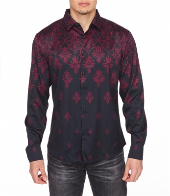 House of Lords Men's Long Sleeve Slim-fit Printed Shirt