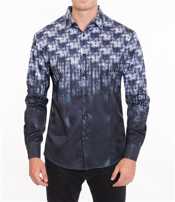 House of Lords Men's Long Sleeve Slim-fit Printed Shirt