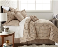 Austin Horn En' Vogue Maze Quartz Beige 3-piece Duvet Set