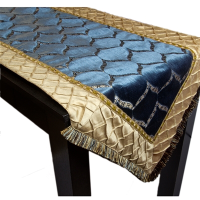 Olivia Quido Dazzle Diamond Cut Velvet Luxury Table Runner