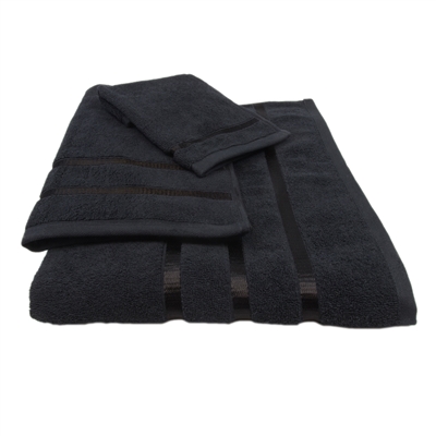 Oliva Quido Hotel Collection 3-Piece BLACK Towel Set