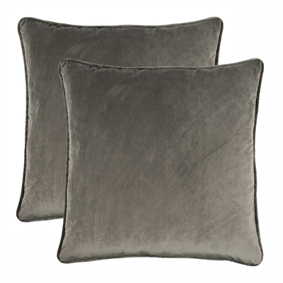 Olivia Quido Dark Grey 22-inch Velvet Pillow - 2pk