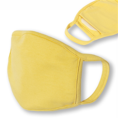 Washable 3-Layer YELLOW Jersey Cotton Face Covering with Filter Pocket (Pack of 6)