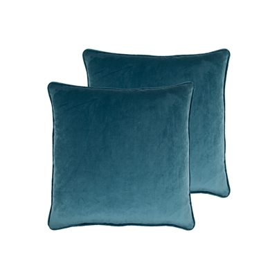 Sherry Kline Richmond Velvet Medium Blue 20-inch Pillow (set of 2)
