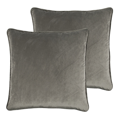 Sherry Kline Richmond Velvet Medium Gray 20-inch Pillow (set of 2)