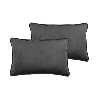 Sherry Kline Richmond Velvet Dark Gray Boudoir Pillow (set of 2)