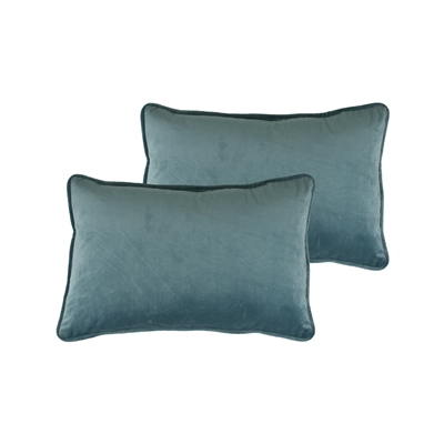 Sherry Kline Richmond Velvet Light Blue Boudoir Pillow (set of 2)