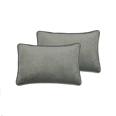 Sherry Kline Richmond Velvet Light Gray Boudoir Pillow (set of 2)
