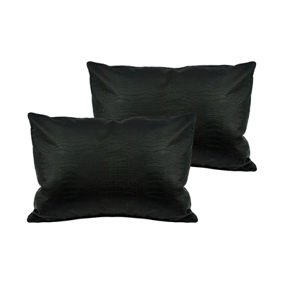 Sherry Kline Gator Faux Leather Black Boudoir Pillow (Set of 2)