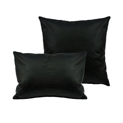 Sherry Kline Gator Faux Leather Black Combo Pillows (Set of 2)