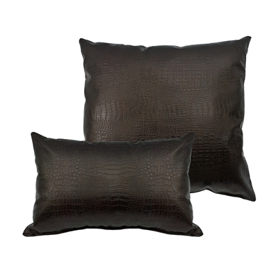 Sherry Kline Gator Faux Leather Dark Bronze Combo Pillows (Set of 2)