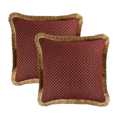 Sherry Kline Tangiers Red Chenille 18-inch Decorative Pillow (Set of 2)