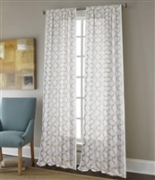 Sherry Kline Burlingame Taupe 96-inch Embroidered Sheer Panel (Pair)