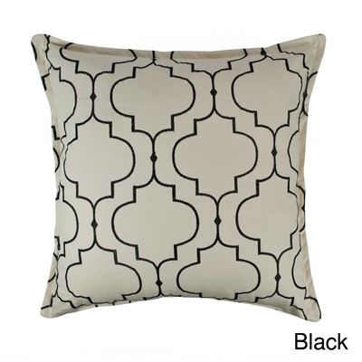 Sherry Kline Hampton Black Embroidered Reversible 20 inch Decorative Pillow