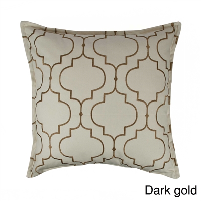 Sherry Kline Hampton Dark Gold Embroidered Reversible 20 inch Decorative Pillow