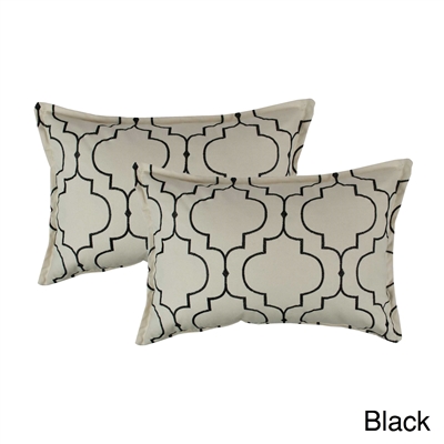 Sherry Kline Hampton Black Embroidered Reversible Boudoir Decorative Pillow