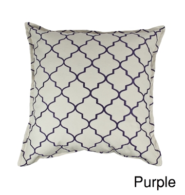 Sherry Kline Westbury Purple Embroidered 20 inch Decorative Pillow