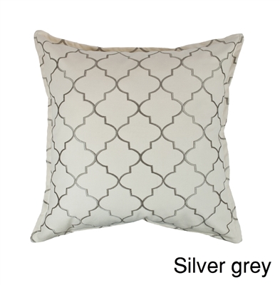 Sherry Kline Westbury Silver Grey Embroidered 20 inch Decorative Pillow