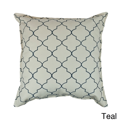 Sherry Kline Westbury Teal Embroidered 20 inch Decorative Pillow