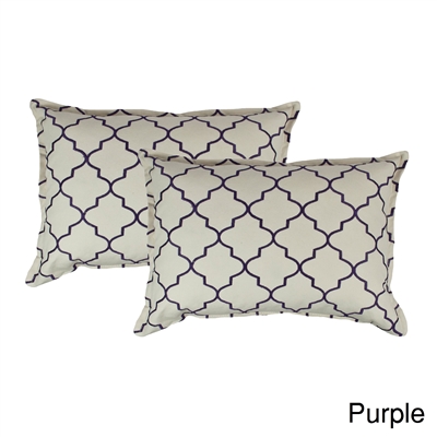 Sherry Kline Westbury Purple Embroidered Boudoir Decorative Pillow