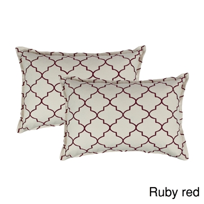 Sherry Kline Westbury Ruby Red Embroidered Boudoir Decorative Pillow