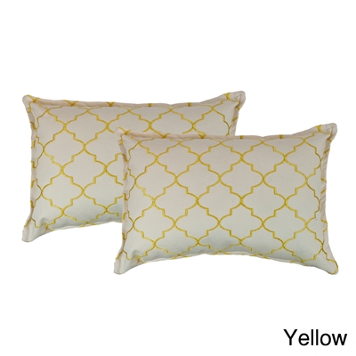 Sherry Kline Westbury Yellow Embroidered Boudoir Decorative Pillow