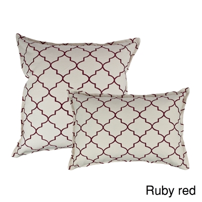 Sherry Kline Westbury Ruby Red Embroidered Combo Decorative Pillow