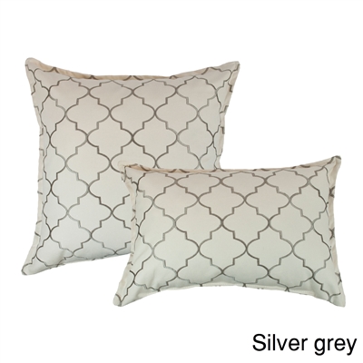 Sherry Kline Westbury Silver Grey Embroidered Combo Decorative Pillow