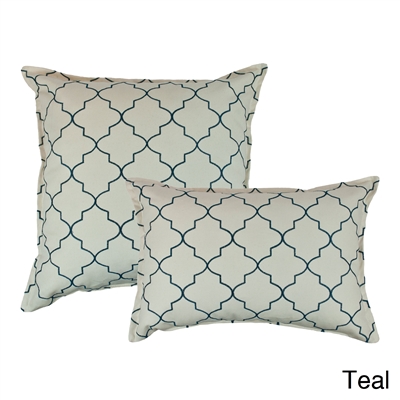 Sherry Kline Westbury Teal Embroidered Combo Decorative Pillow